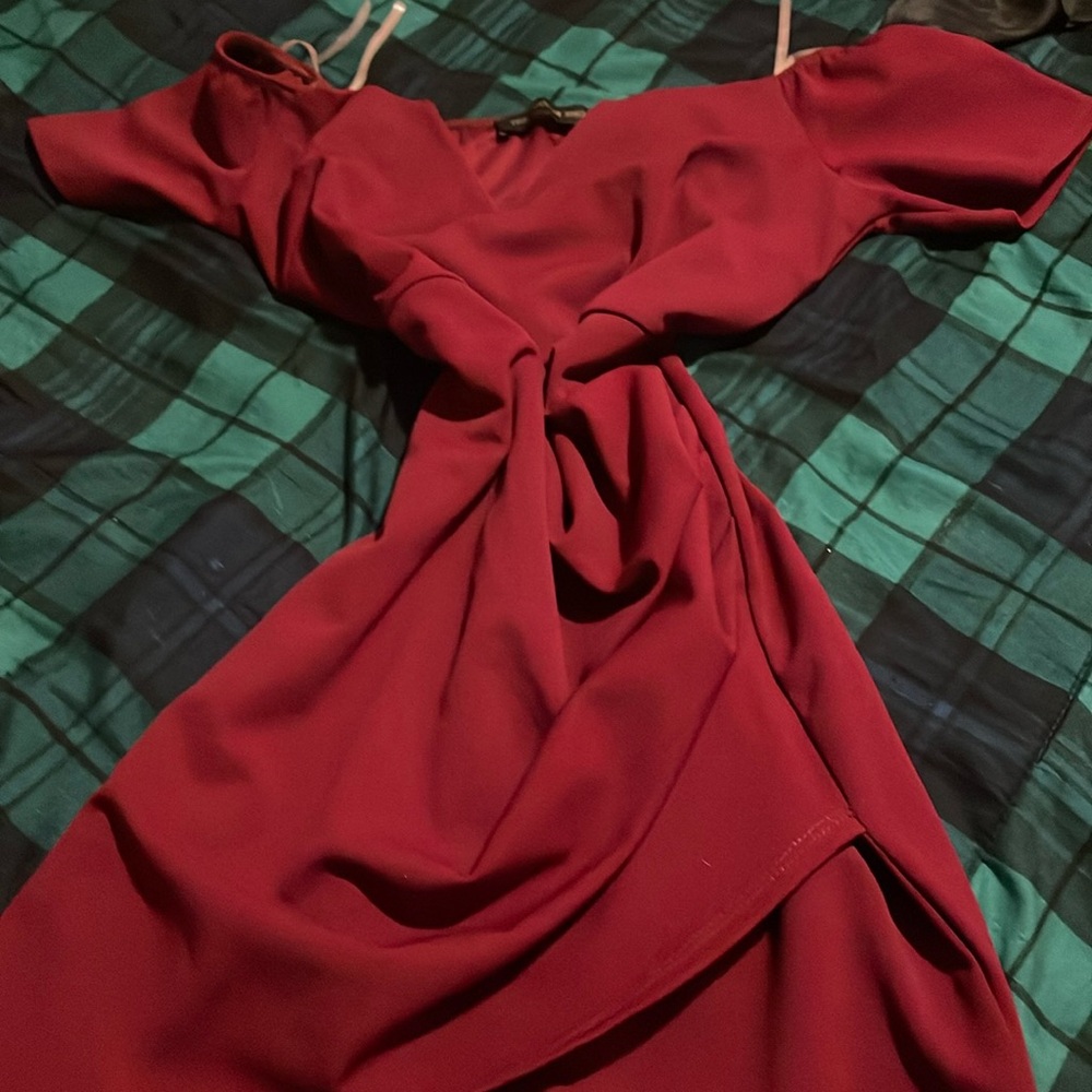 The Vintage Shop Asymmetrical Red Dress